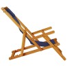 Chaises de plage pliantes 2 pcs en bois d'acacia bleu et Textilène 