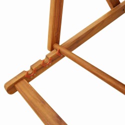 Chaises de plage pliantes 2 pcs en bois d'acacia bleu et Textilène 