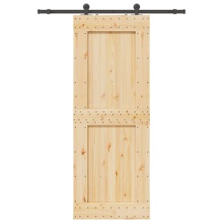 Porte coulissante et kit de quincaillerie 85x210 cm pin massif 