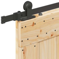 Porte coulissante et kit de quincaillerie 85x210 cm pin massif 