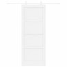 Porte coulissante avec matériel blanc 83x211 cm en bois massif de pin 