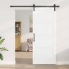 Porte Coulissante avec quincaillerie blanche 86x211 cm en bois massif de pin 