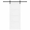 Porte Coulissante avec quincaillerie blanche 86x211 cm en bois massif de pin 
