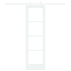 Porte coulissante avec matériel blanc 61x198,5 cm en bois massif de pin 