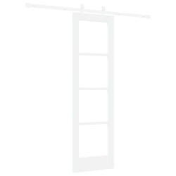 Porte coulissante avec matériel blanc 61x198,5 cm en bois massif de pin 