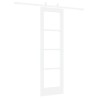 Porte coulissante avec matériel blanc 61x198,5 cm en bois massif de pin 