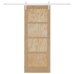 Porte Coulissante avec Quincaillerie 78x202 cm Bois Massif de Pin 