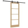 Porte Coulissante avec Ensemble de Quincaillerie 83x202 cm en Bois Massif de Pin 