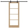 Porte Coulissante avec Ensemble de Quincaillerie 83x202 cm en Bois Massif de Pin 