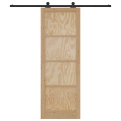 Porte Coulissante avec Kit de Quincaillerie 'ORKDAL'en Bois Massif en Pin 