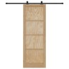 Porte Coulissante avec Kit de Quincaillerie 'ORKDAL'en Bois Massif en Pin 