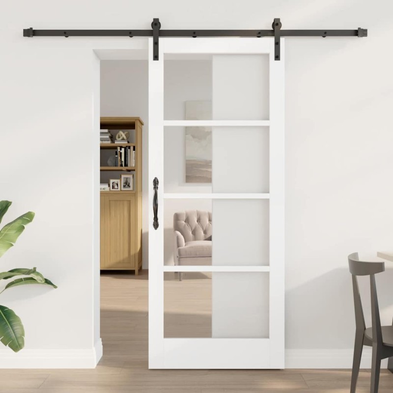 Porte coulissante avec quincaillerie 'ORKDAL'Blanche 83x202 cm 