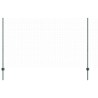 Poteaux de clôture argentés 44 pcs Vert 100 x 1.4 m Métal 