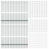 Poteaux de clôture argentés 44 pcs Vert 100 x 1.4 m Métal 