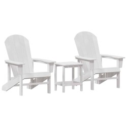 Ensemble de jardin 3 pièces blanc HDPE 