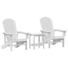 Ensemble de jardin 3 pièces blanc HDPE 