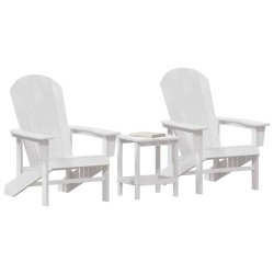 Ensemble de jardin 3 pièces blanc HDPE 