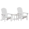 Ensemble de jardin 3 pièces blanc HDPE 