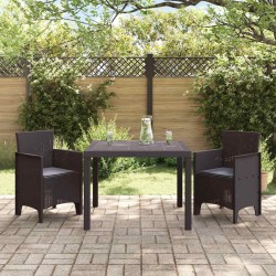 Ensemble de salle à manger de jardin 3 pcs Marron 