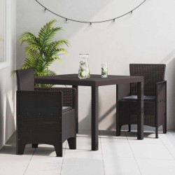 Ensemble de salle à manger de jardin 3 pcs Marron 