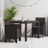 Ensemble de salle à manger de jardin 3 pcs Marron 