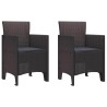 Ensemble de salle à manger de jardin 3 pcs Marron 