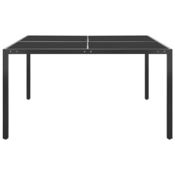 Table de jardin Anthracite 130x130x72 cm Acier et verre 