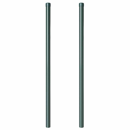 Poteaux de clôture 2 pcs Vert 110 cm Acier peint par poudre 