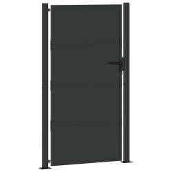 Porte de Jardin Noir 100 x 175 cm Acier peint par poudre 