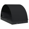 Transat 2 places avec toit rond noir 211x112x140 cm 