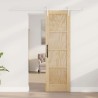 Porte Coulissante avec Matériel 61x198,5 cm Bois de Pin Massif 