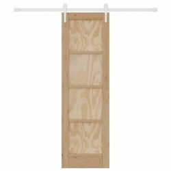 Porte Coulissante avec Matériel 61x198,5 cm Bois de Pin Massif 