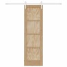 Porte Coulissante avec Matériel 61x198,5 cm Bois de Pin Massif 