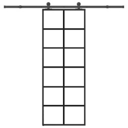 Porte coulissante avec kit de quincaillerie 76x205 cm Verre ESG 