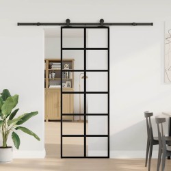 Porte coulissante avec kit de quincaillerie 76x205 cm Verre ESG 