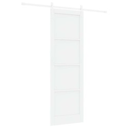 Porte coulissante avec quincaillerie blanche 78x232 cm en bois de pin massif 