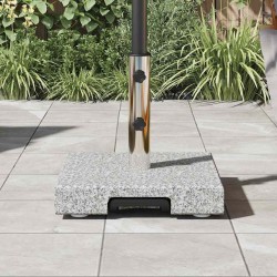 base de parasol à roulettes avec une poignée en granit gris, 29 kg, carrée 