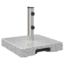 base de parasol à roulettes avec une poignée en granit gris, 29 kg, carrée 