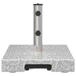 base de parasol à roulettes avec une poignée en granit gris, 29 kg, carrée 