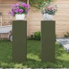 Supports de Plantes d'Extérieur Pilier 2 pcs Vert Olive 24x24x75 cm Acier 