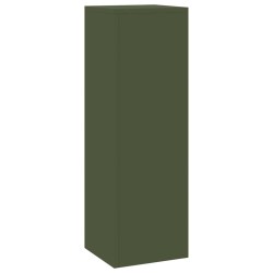 Supports de Plantes d'Extérieur Pilier 2 pcs Vert Olive 24x24x75 cm Acier 
