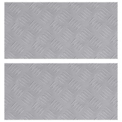 Plaques en aluminium à damier 2 pcs antidérapantes 50x25 cm 
