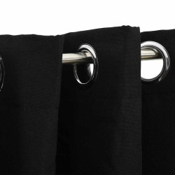 Rideaux occultants Aspect lin avec œillets 2 pcs Noir 140x175cm 
