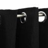 Rideaux occultants Aspect lin avec œillets 2 pcs Noir 140x175cm 