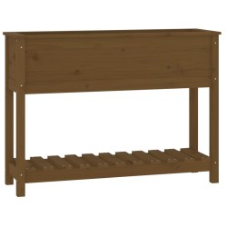 Jardinière et étagère Marron miel 111,5x34,5x81 cm Bois de pin 