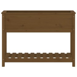 Jardinière et étagère Marron miel 111,5x34,5x81 cm Bois de pin 
