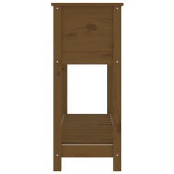 Jardinière et étagère Marron miel 111,5x34,5x81 cm Bois de pin 
