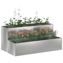 Planteur de Jardin à 2 Niveaux , 100 x 60 x 45 cm, en Acier Galvanisé 