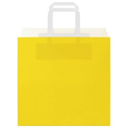 Sacs en papier 250 pcs avec poignées jaune 26x17x25 cm 