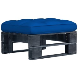 Pouf palette de jardin noir bois de pin imprégné 